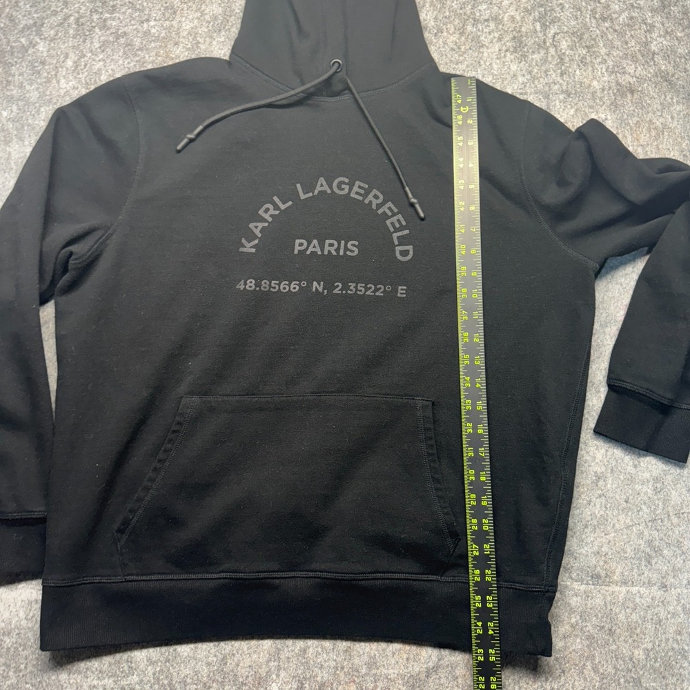 Karl Lagerfeld Paris Men's Black XL Hoodie Pullover Logo Graphic Streetwear - Picture 5 of 10